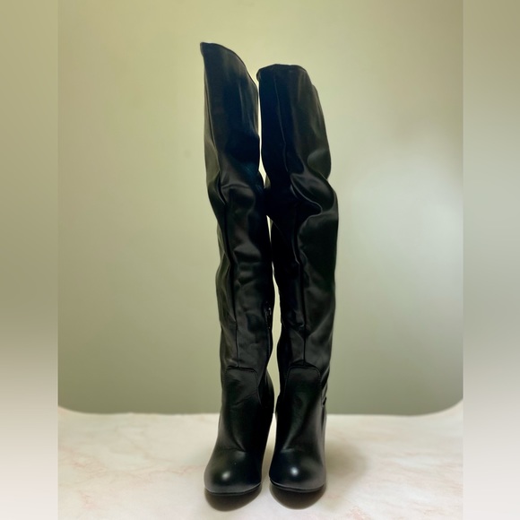 Black Knee High Stiletto Boots - Picture 2 of 10